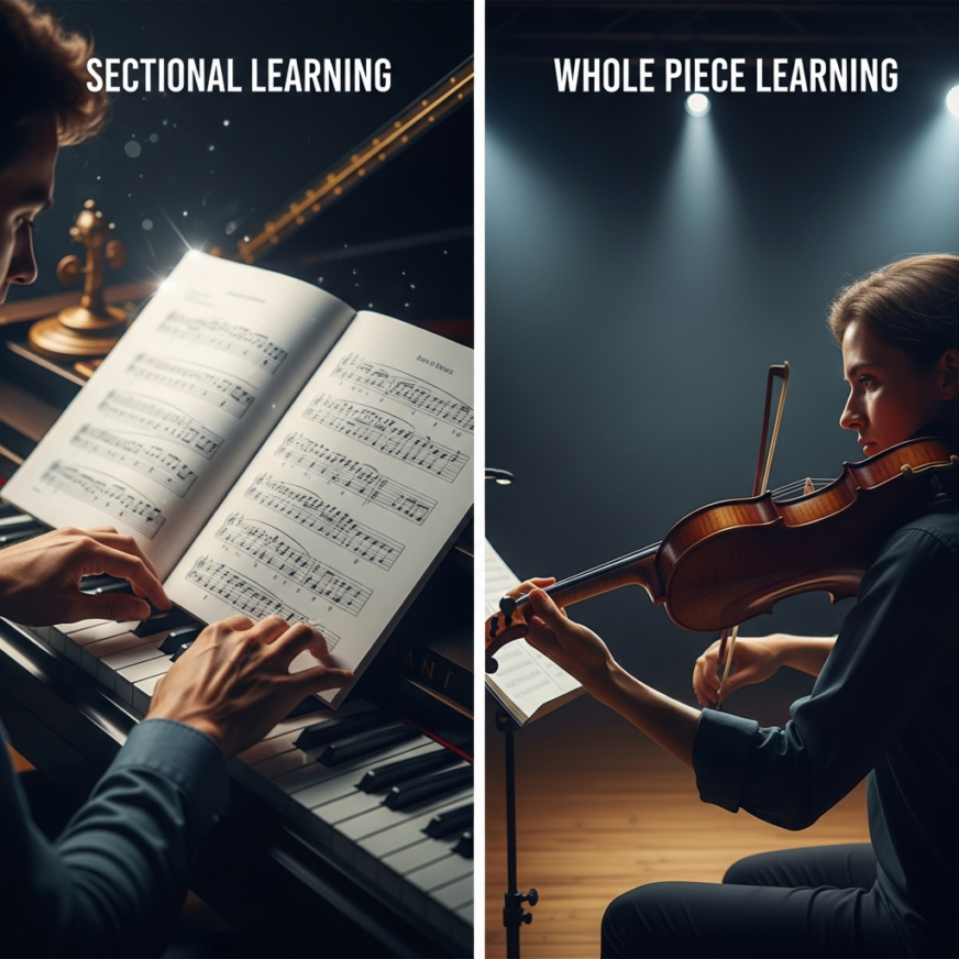 Two ways to learn a piece of music.